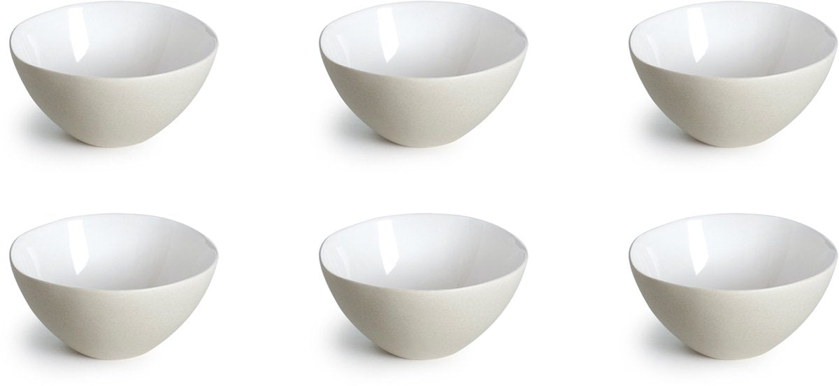 Medard de noblat - oslo white - kleine kom 13 cm - 6 delig - stoneware