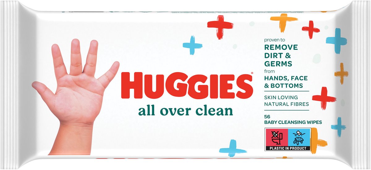 Huggies – salviette per neonati pulite all over – 1x56 pezzi – per glutei, mani e viso