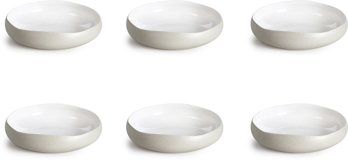 Medard de noblat - oslo bianco - piatto fondo 20 cm - 6 pezzi - gres