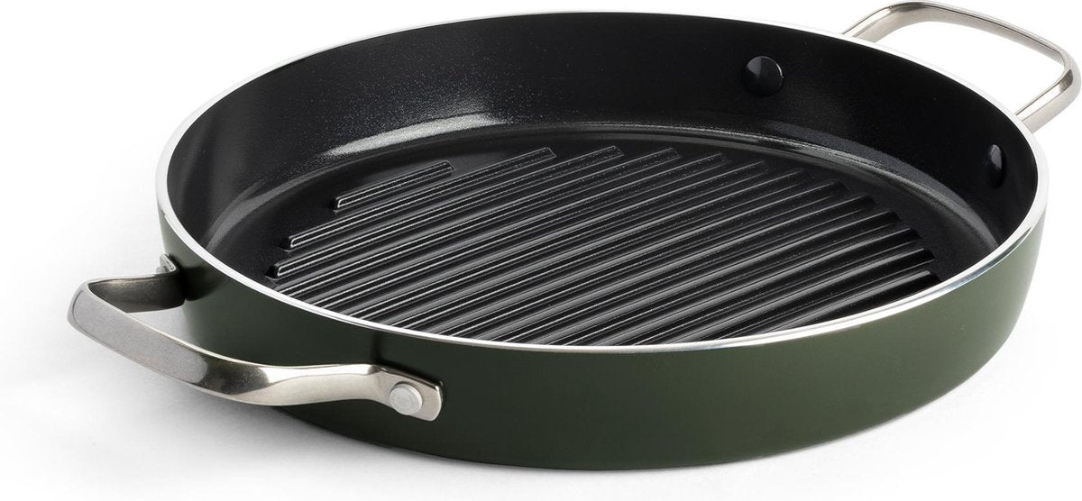 Dagelijkse kost keramische grillpan - ø28cm - pfas-vrij - 2 grepen