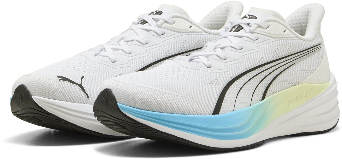 Puma darter pro 2 unisex sportschoenen - white-vibrant blue- black-apple spritz