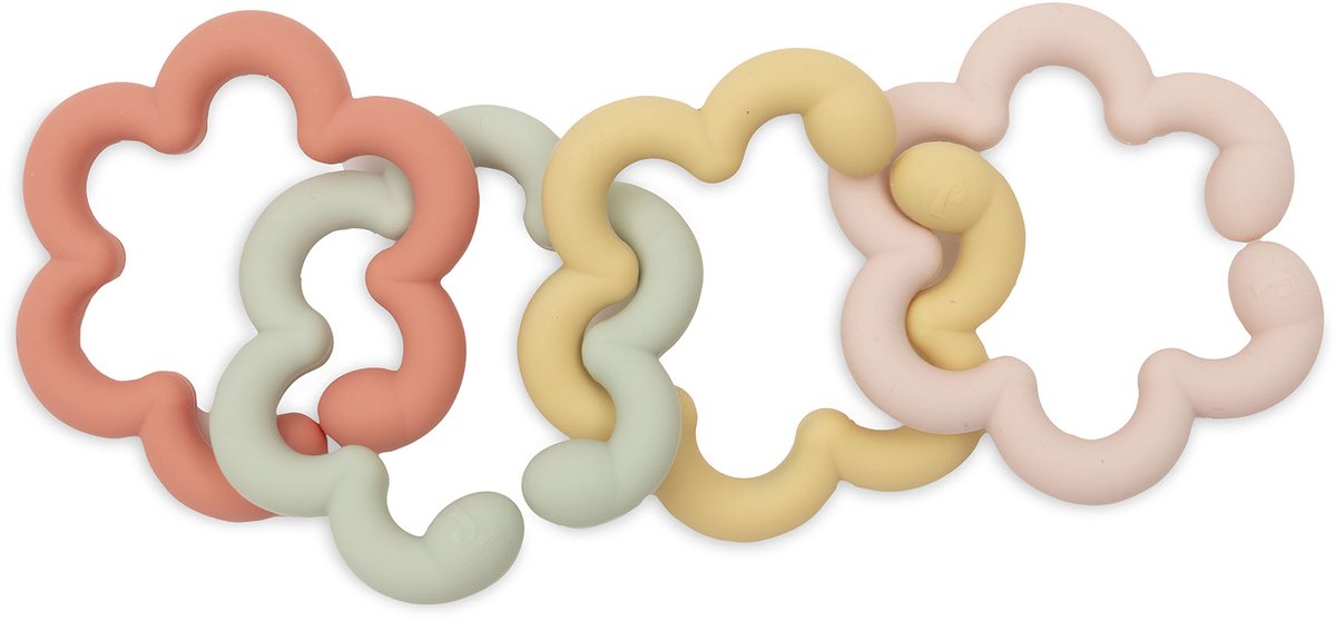 Jollein anelli giocattolo in silicone - giocattoli per bambini - fiori