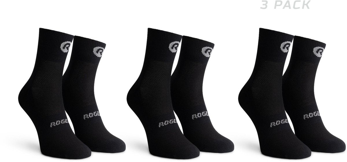 Calzini da ciclismo Rogelli Core - confezione da 3 - neri - 44 47