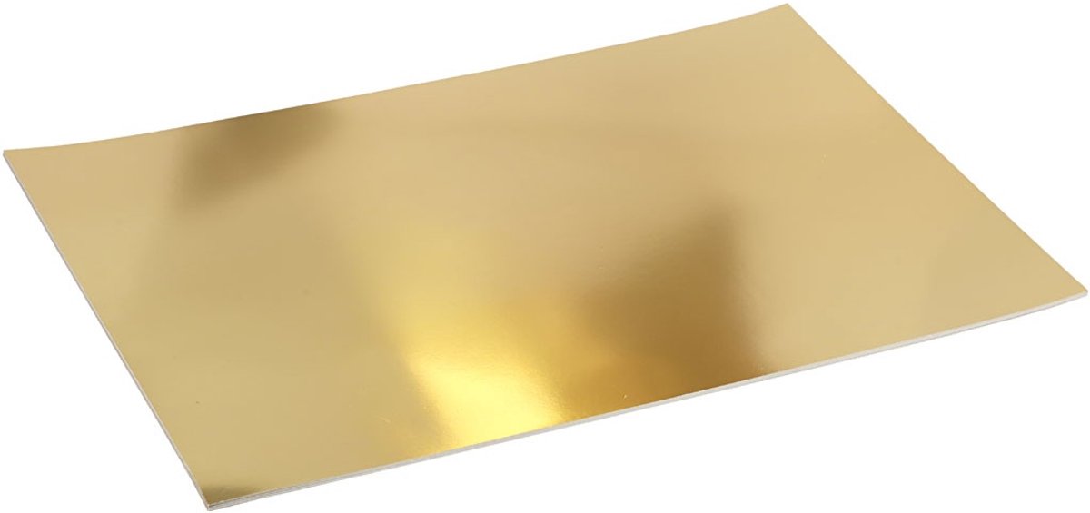 Creativ company cartoncino metallizzato, a2, foglio 420x594 mm, 280 gr, oro, 10 fogli 1 scatola