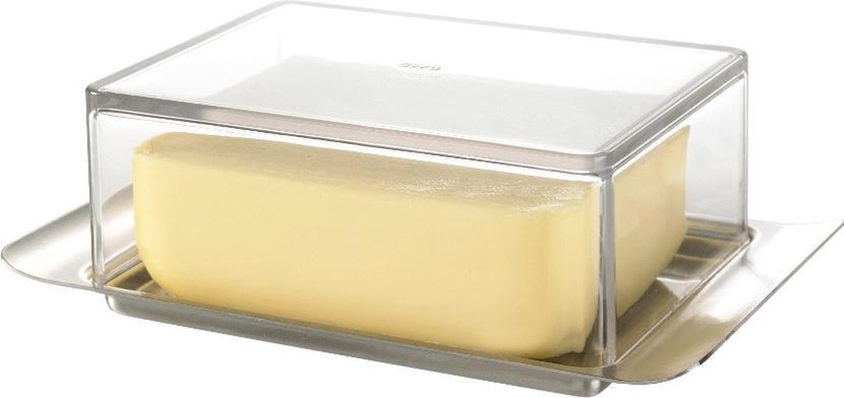 Burriera Gefu Brunch 250 g – 18 x 12 cm – plastica acciaio inox – coperchio trasparente