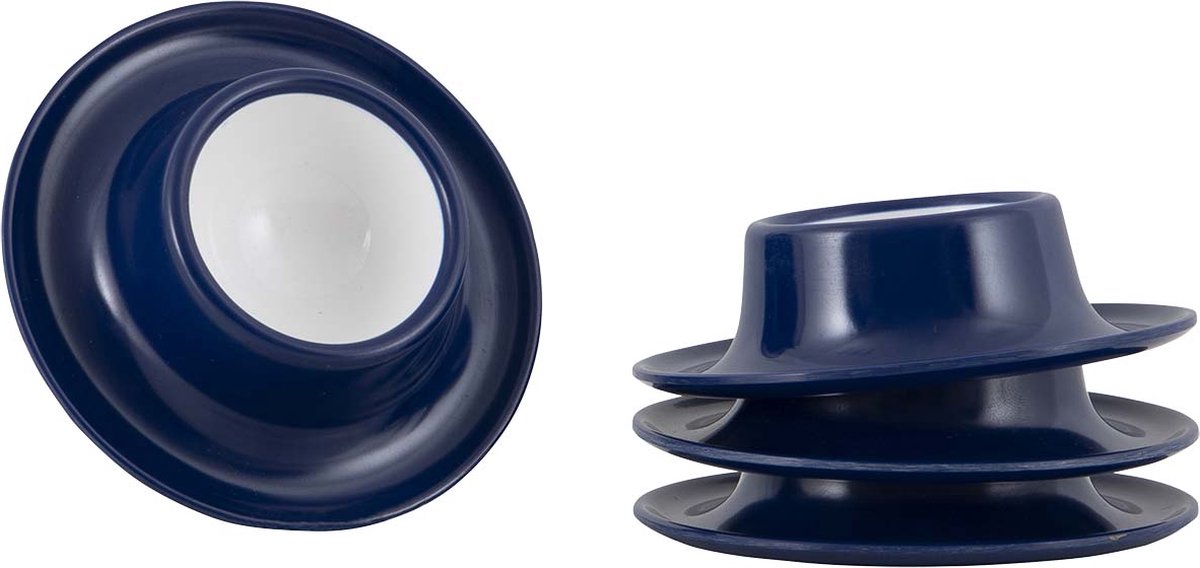 Gimex - línea sólida - huevera - azul blanco - 4 piezas
