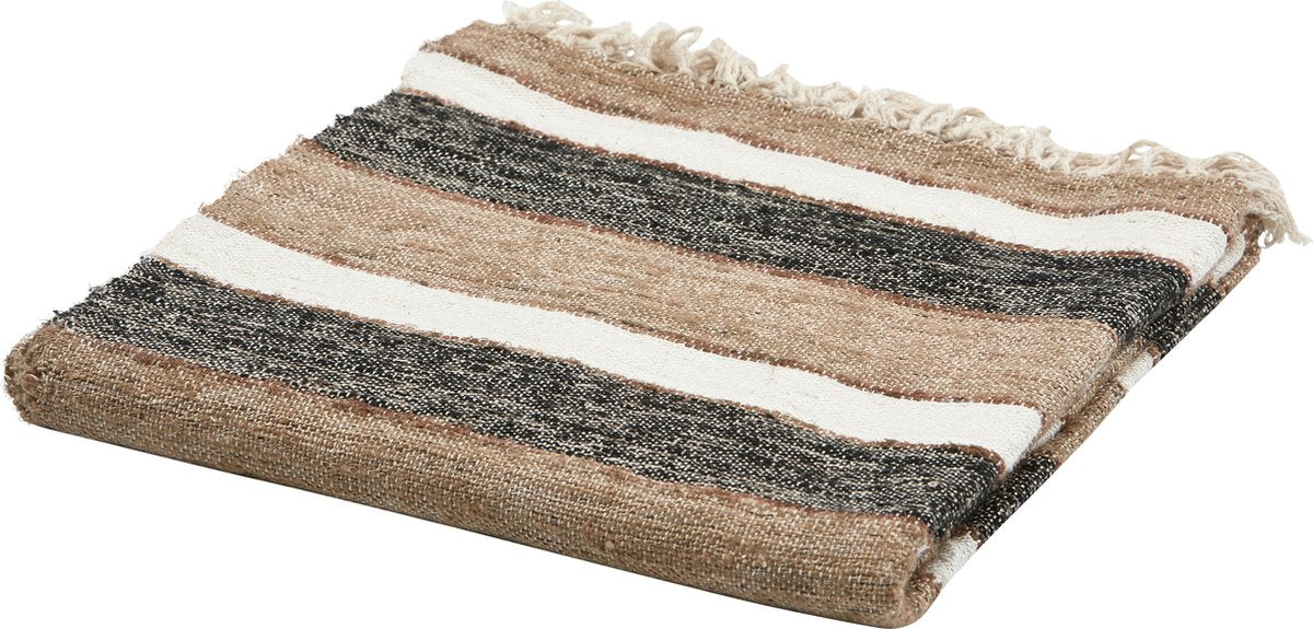 Plaid in faggio - cotone - nero naturale - 130x170x1