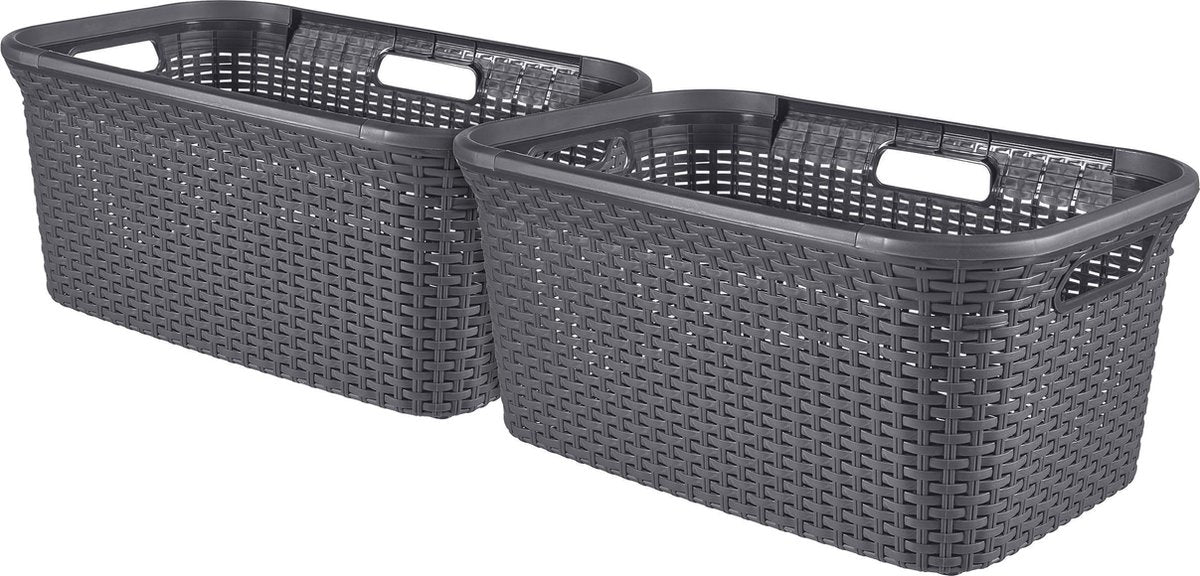 Curver style wasmand - 45l - 2 stuks - antraciet