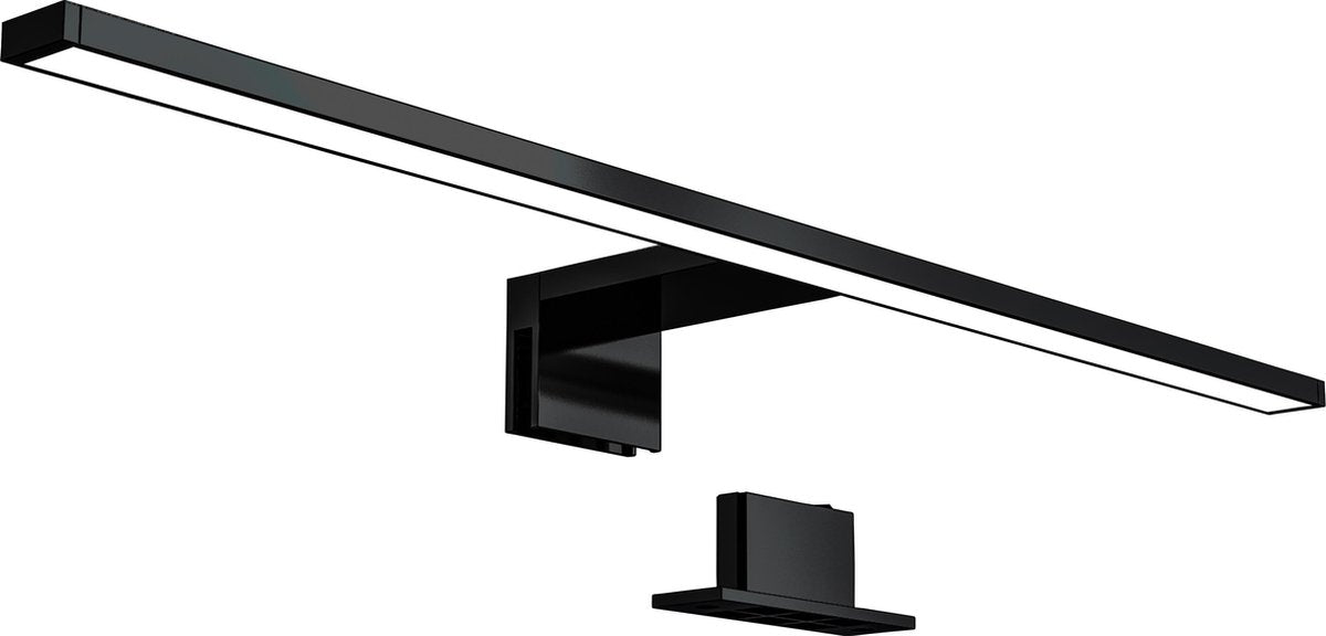 B.k.licht - lampada da specchio a led - nera - lampada da bagno - illuminazione da specchio - l: 60cm - ip44 - 4.000k - led 8w