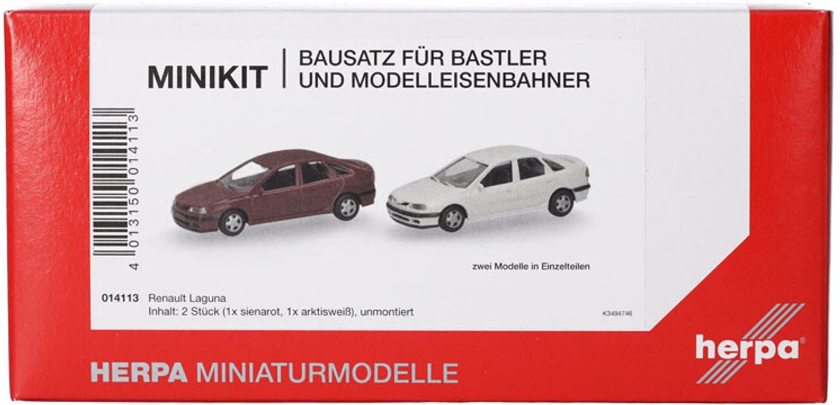 Herpa renault laguna, rojo blanco (mini kit 2 uds.)