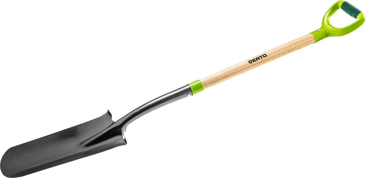 Pala de drenaje Verto, pala ranurada, mango de madera, mango en D