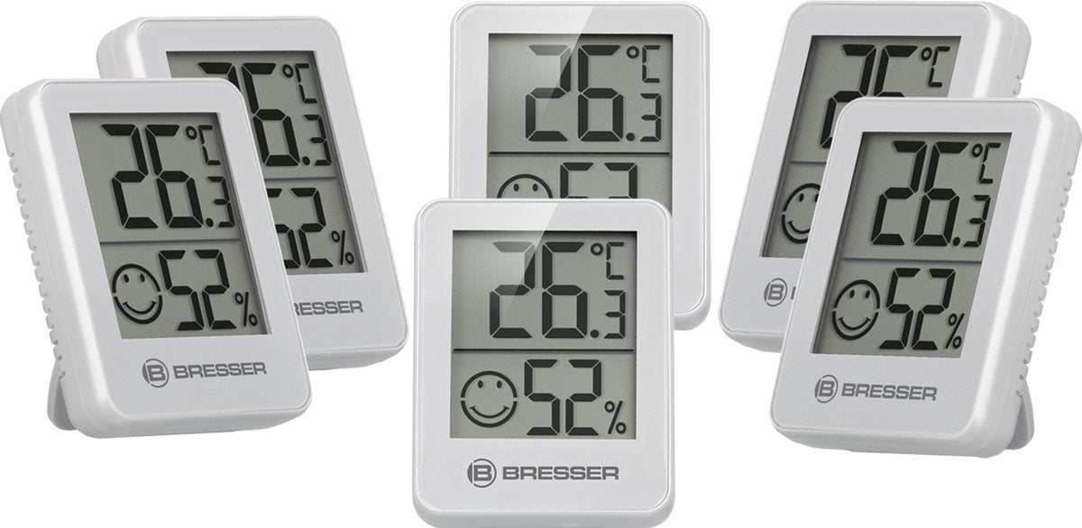Termoigrometro Bresser - set da 6 - bianco - temperatura e umidità