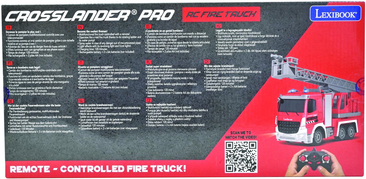 Camion dei pompieri radiocomandato Lexibook crosslander pro ® con effetti luminosi e sonori.