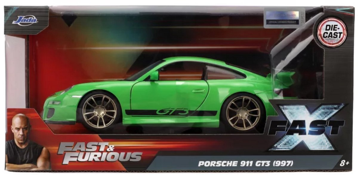 Jada giocattoli fast furious - fast x - porsche 911 gt3 (997) - jada - 1:24