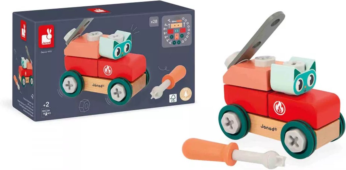 Janod - brico'kids - macchina fai da te - cat