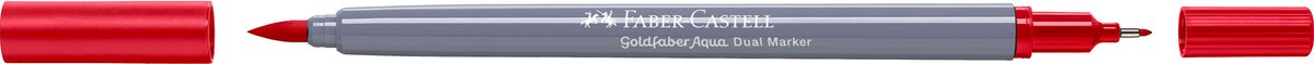 Faber-castell - duo aquarel marker - goldfaber - geraniumrood fel 121 - brush 0,6mm - fc-164621
