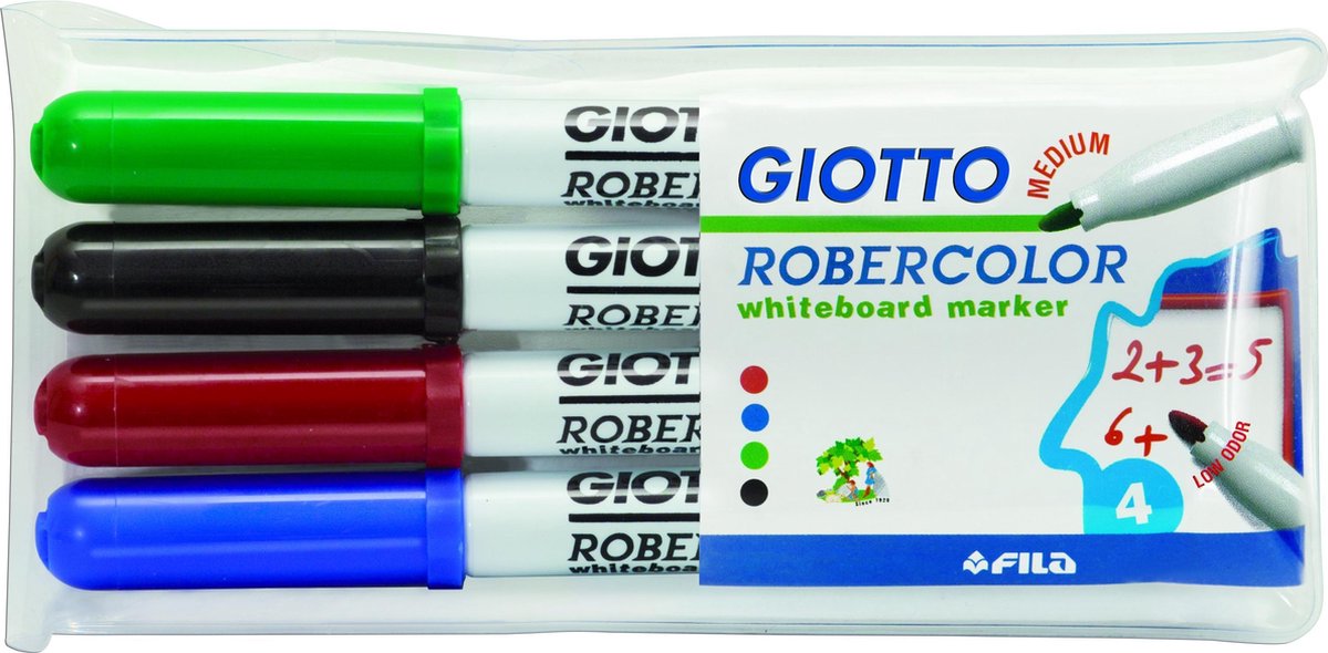 Giotto whiteboardmarker robercolor - etui 4 stuks