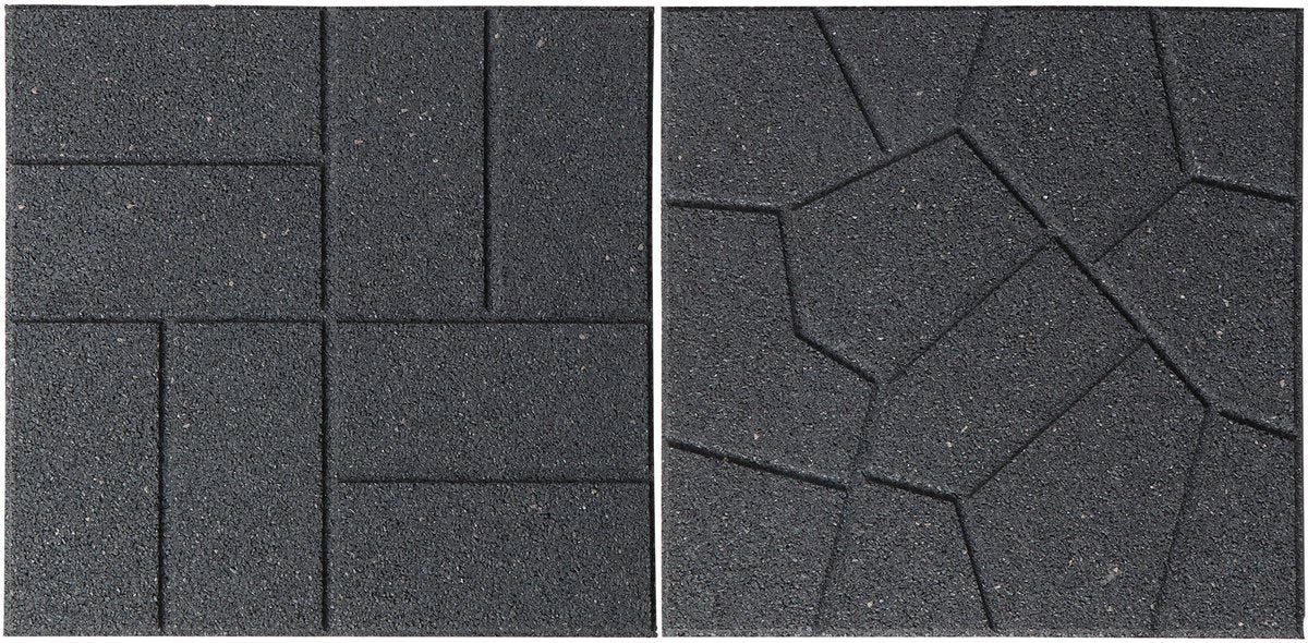 Nature - tuintegel - grijs - rubber - betegeling omkeerbaar motief - h1,5 x 40 x 40cm