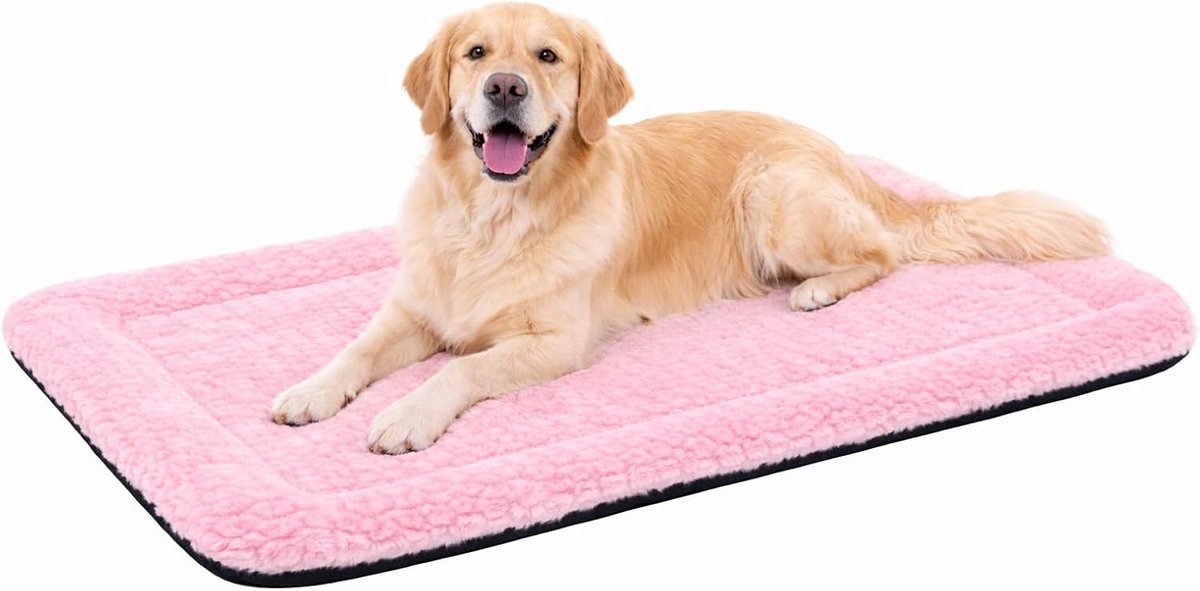 Cojín para perros Flamingo – cesta para perros – naya rectangular rosa 116x69cm – extra espacioso – cómodo – suave