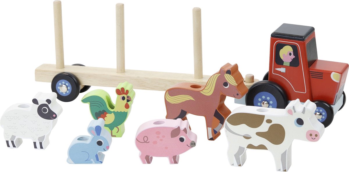 Vilac animales apilables de madera tractor juguetes agrícolas ingela p arrhenius.