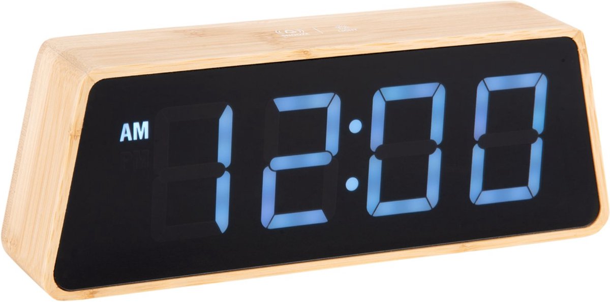 Sveglia Karlsson che cambia colore LED - marrone - 4,5x19x7 cm - moderna - sveglia per camera da letto - sveglie