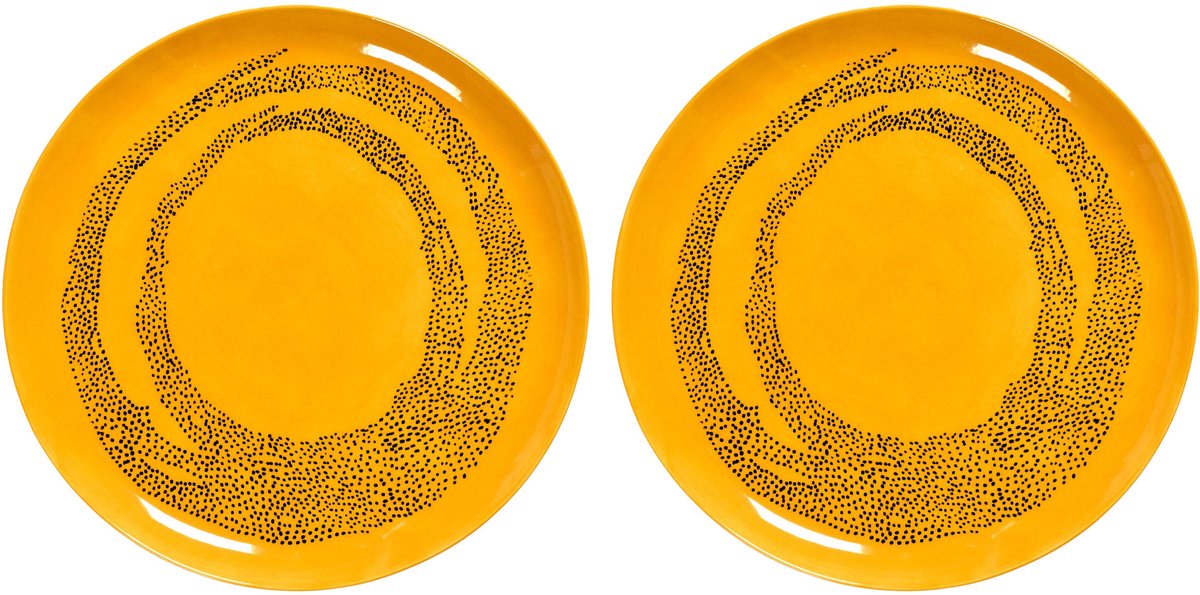 Serax - fiesta ottolenghi - plato l - amarillo negro - 26 ø - 2 piezas