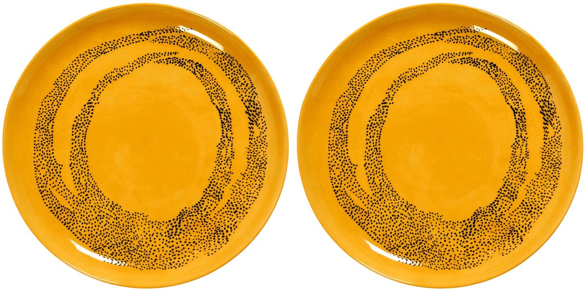 Serax - festa ottolenghi - piatto m - giallo nero - 22 ø - 2 pezzi