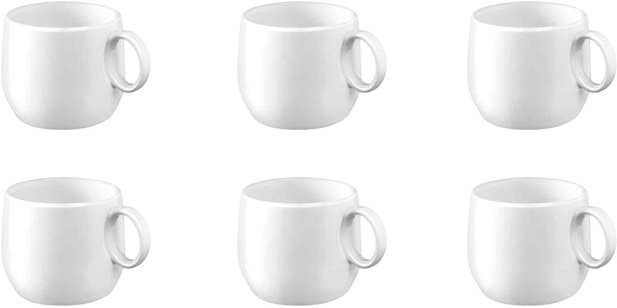 Medard de noblat - yaka bianco - tazza tè caffè 20 cl - 6 pezzi - porcellana