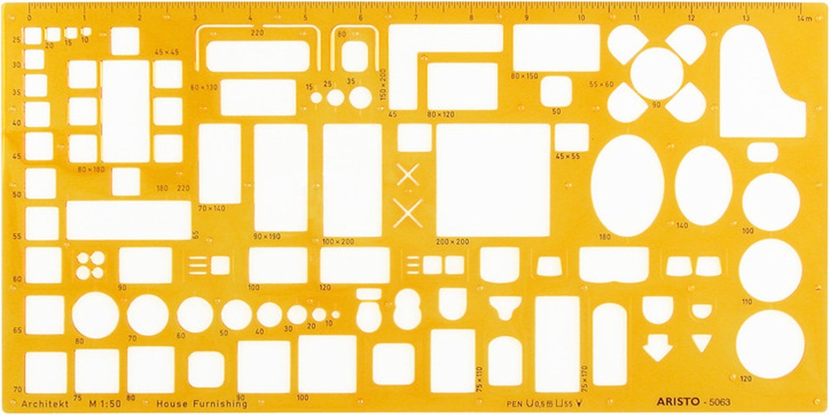 Modello di mobili Aristo architects - scala 1:50 - con punti di inchiostro - arancione trasparente - ar-5063