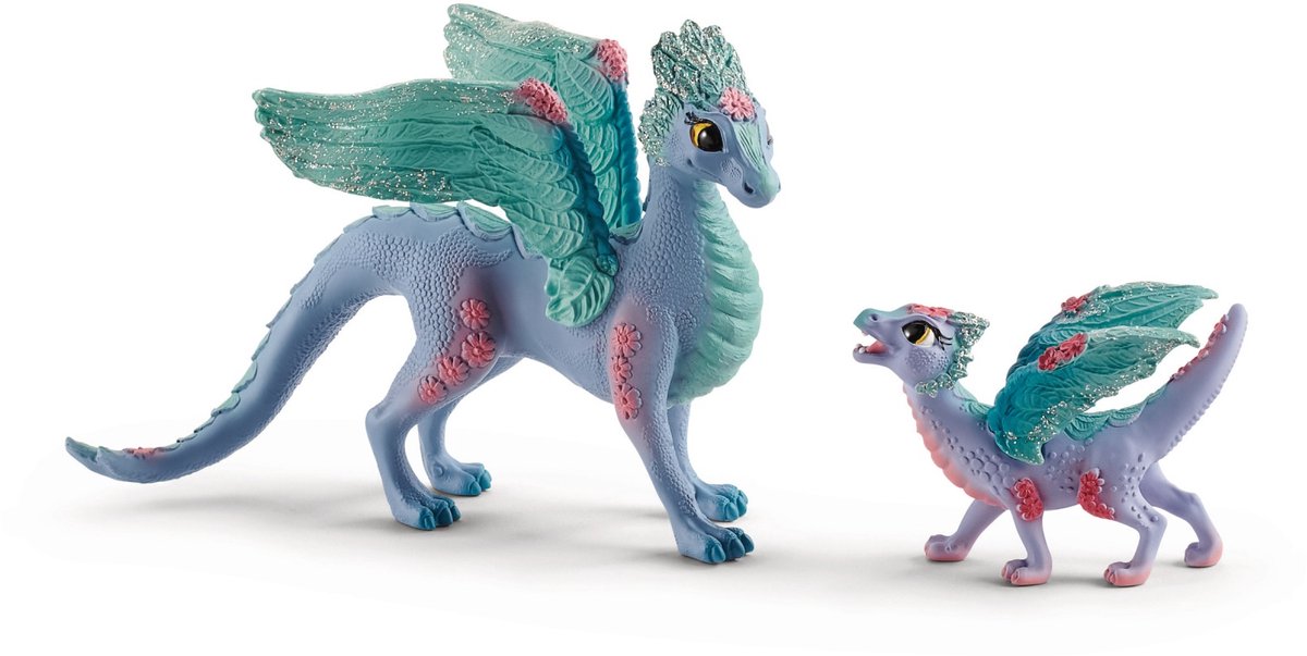 Schleich bayala - bloemendrakenmama en baby - speelfiguur - 70592