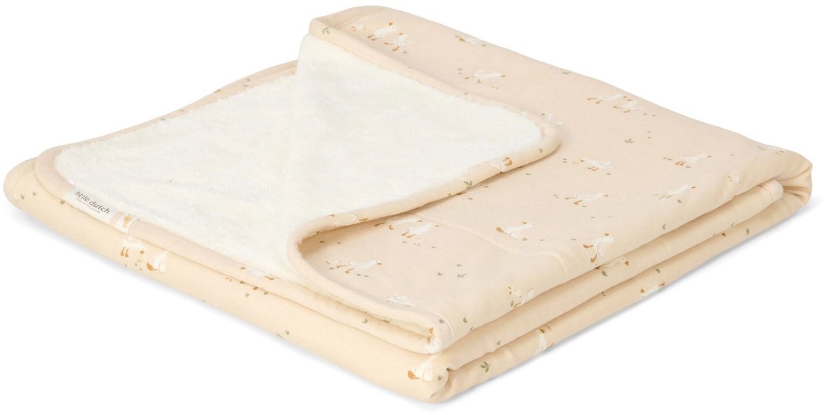 Piccola coperta da culla olandese - pile - beige - naturali per neonati - piccola oca