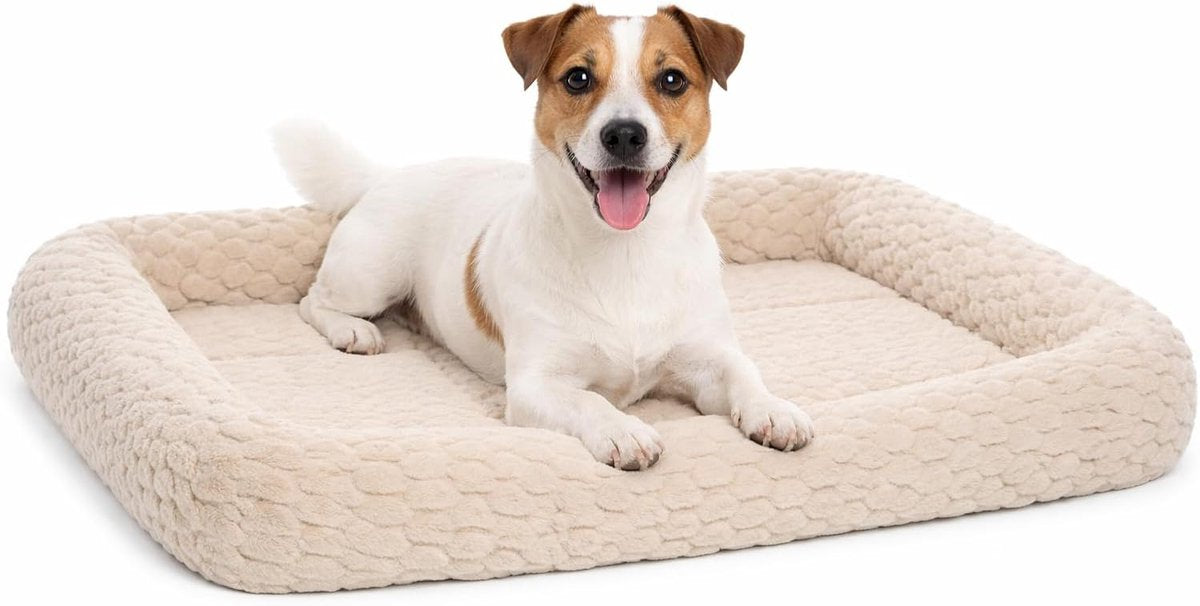 Cuscino per cani Flamingo - cesta per cani - naya rettangolare beige con bordo 70,5x41,5 cm - supporto extra - comodo - resistente