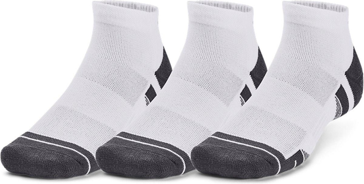 Under armour ua performance tech 3pk low-wht calcetines deportivos unisex - blanco - gris azabache