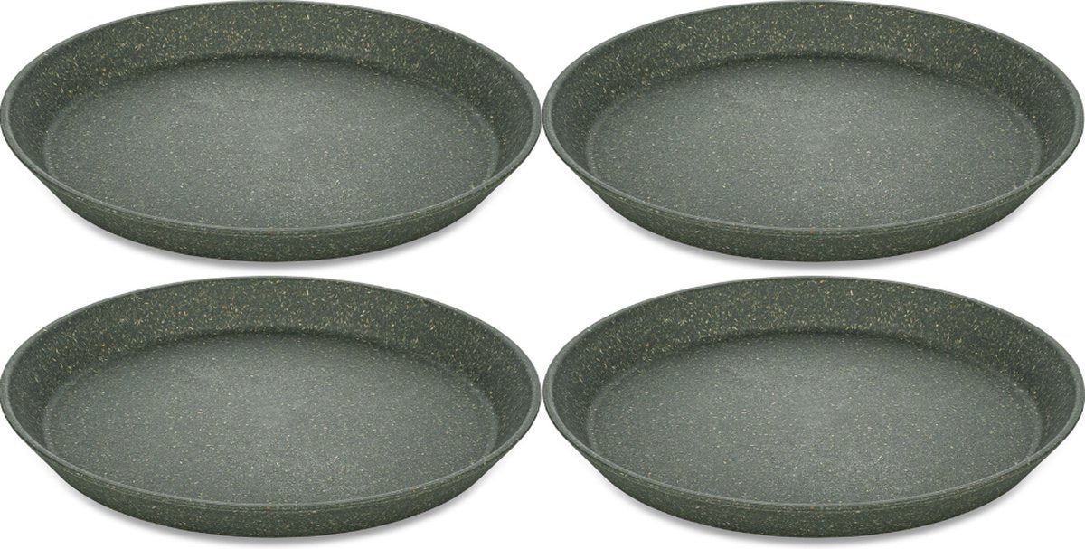 Koziol rond bord, 20.5 cm, set van 4, organic, as grijs - | connect plate