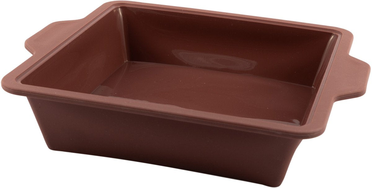 Point-virgule vierkante taartvorm uit platinum silicone vintage maroon 20x20x6cm