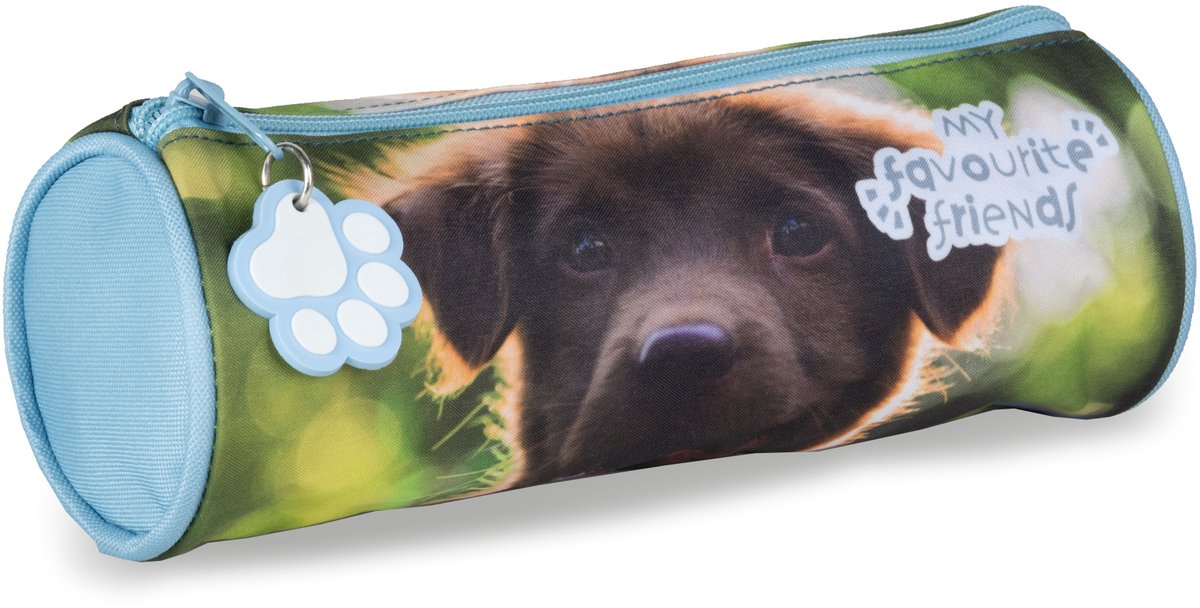 Grafica Lannoo: astuccio rotondo 23 cm cane blu i miei amici preferiti