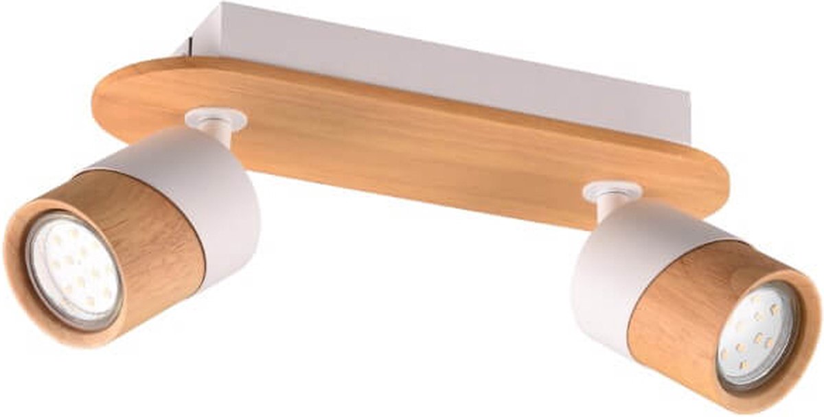 Trio aruni - spot - color madera con blanco - excl. 2x gu10 4.5w