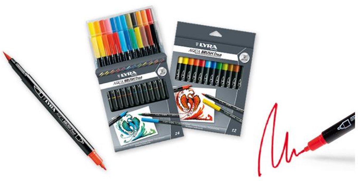 Pennarello Lyra Aqua Brush Duo 12 pezzo(i)