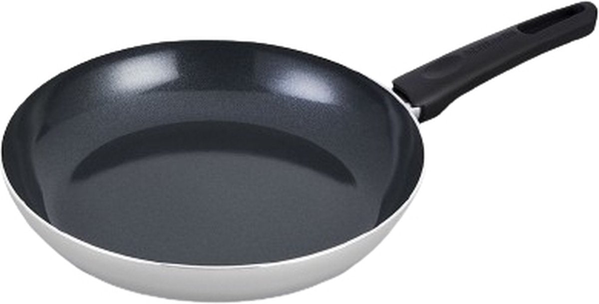 Brabantia indu+ frying pan - ø 28cm - 100% pfas free - ceramic non-stick coating - induction frying pan - dishwasher safe - gray