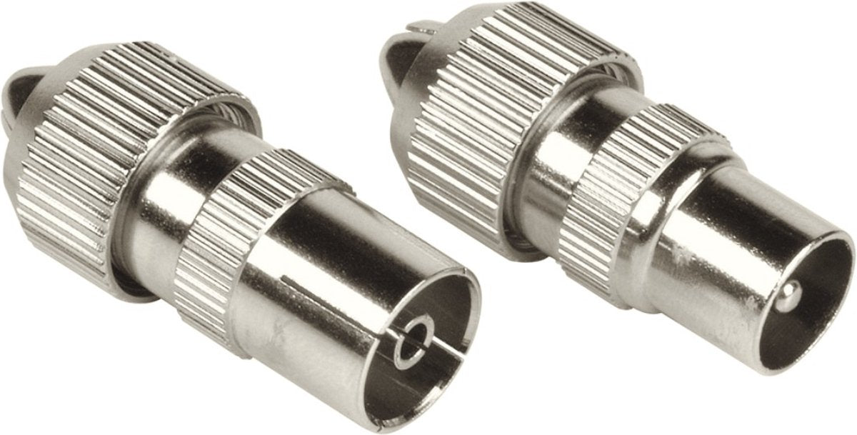 Hama set di connettori coassiali in metallo con accoppiamento avvitabile