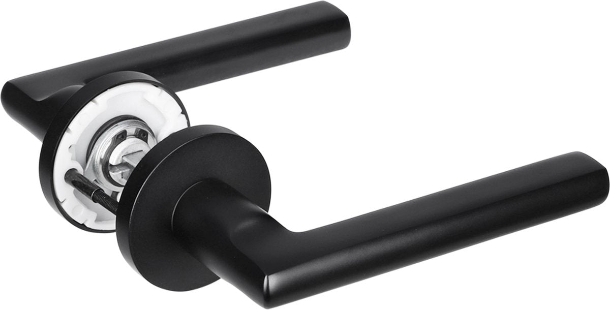Maniglia per porta Impresso redhill - per interni - rotonda - alluminio nera - 2 pezzi