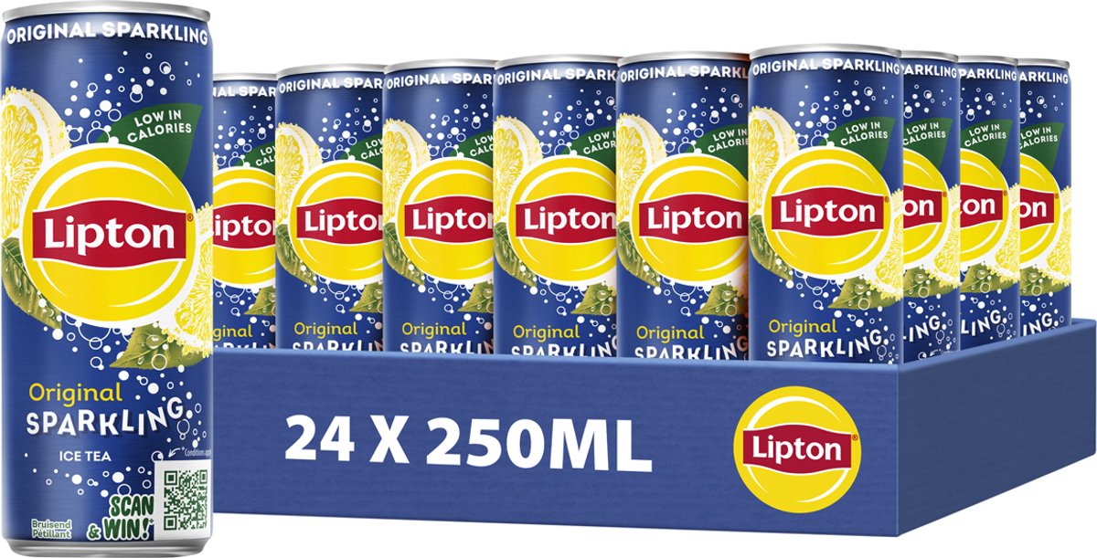 Lata espumosa de té helado Lipton - original - 24 x 250 ml - paquete económico