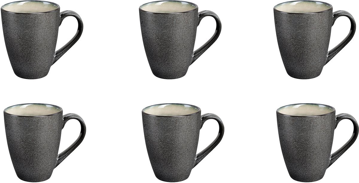Medard de noblat - shadow nacre - tazza 30 cl - 6 pezzi - gres