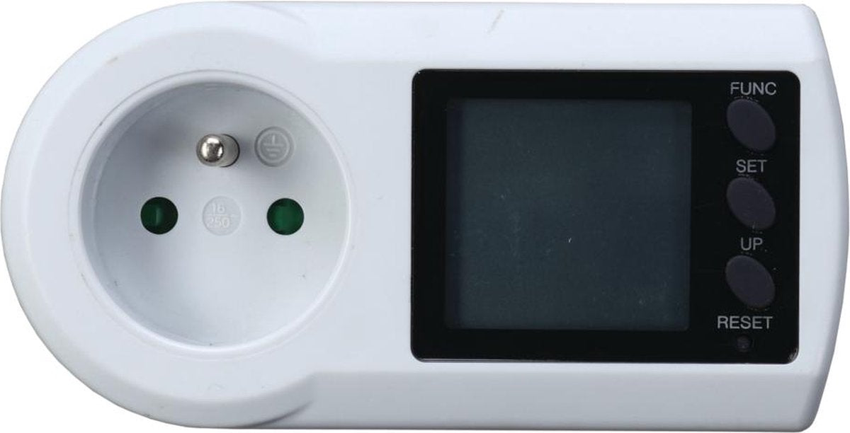 Presa contatore energia Profile - misuratore consumi - display LCD - bianco - pin terra