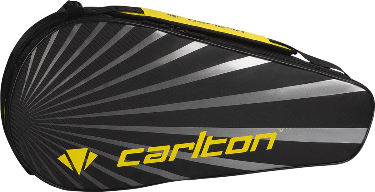 Carlton - team 1 compartment racket bag- black yellow- badminton tas