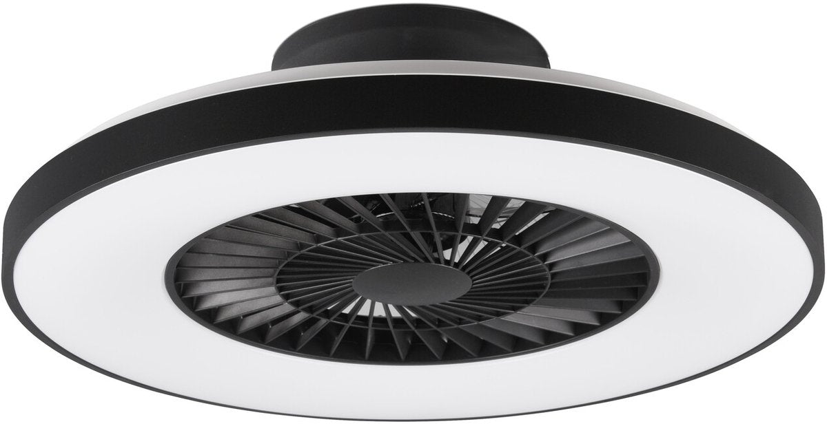 Rl live your light reality halmstad - ventilador de techo - negro mate - incl. 1x SMD 40w - tres niveles de velocidad - atenuador integrado - color de luz personalizable - regulable continuamente - control remoto