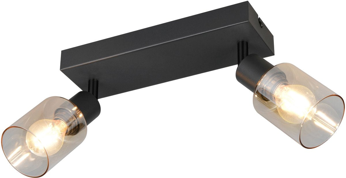 Rl live your light reality cadiz - spot - zwart mat - excl. 2x e14 4 w - plafondbevestiging