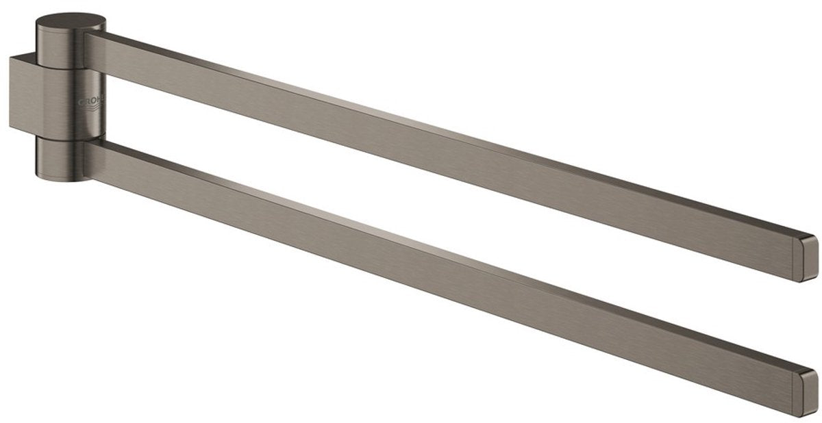 Grohe selection handdoekhouder dubbel - draaibaar - hard graphite geborsteld - 41063al0