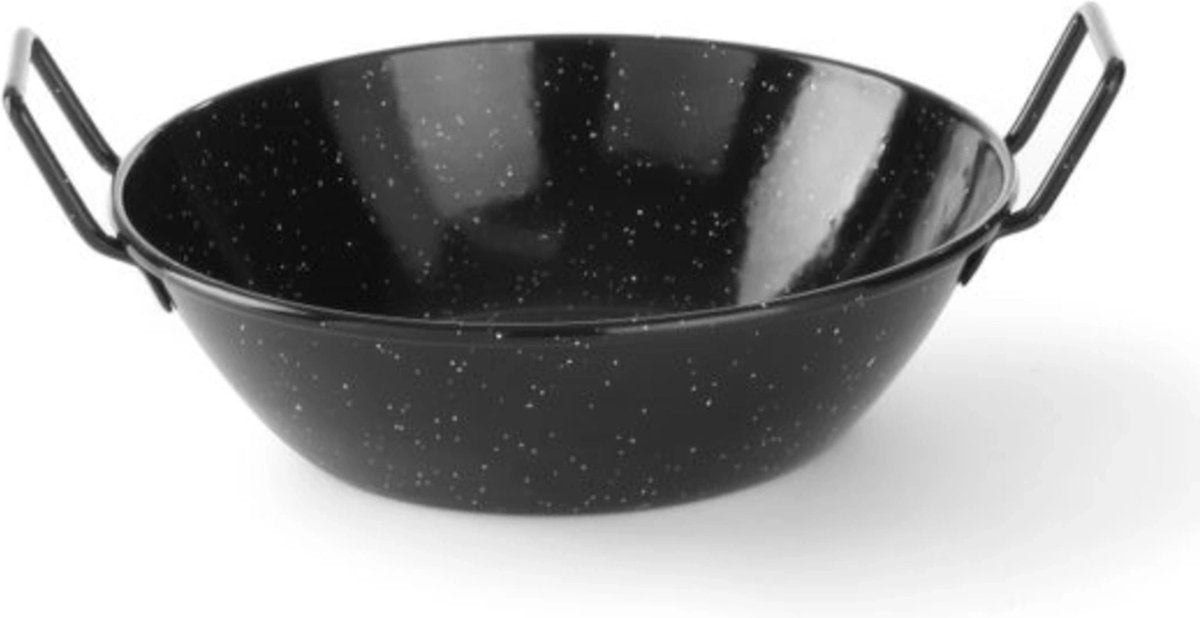 Paellero hondo Hendi – chapa de acero esmaltado – ⌀245x70 mm – apto para lavavajillas
