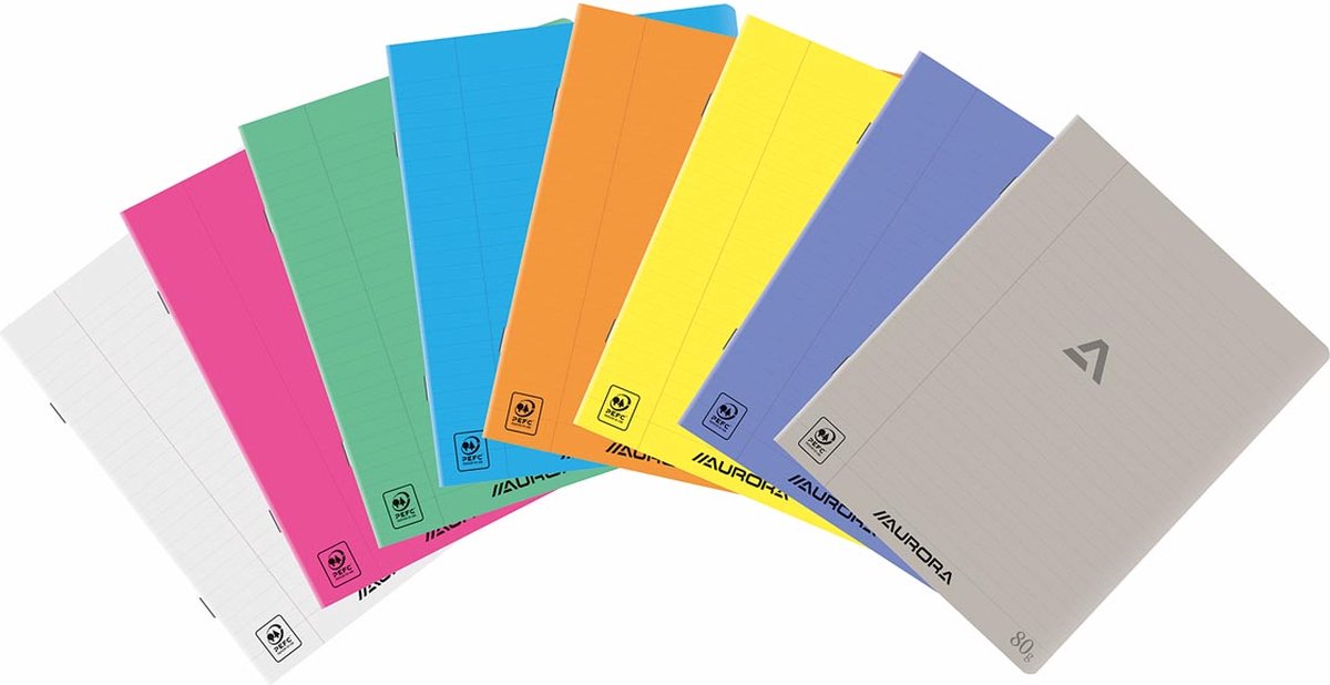 Quaderni Aurora - affiliati + margine - 72 pagine - a5 - copertina in plastica trasparente - 10 pezzi